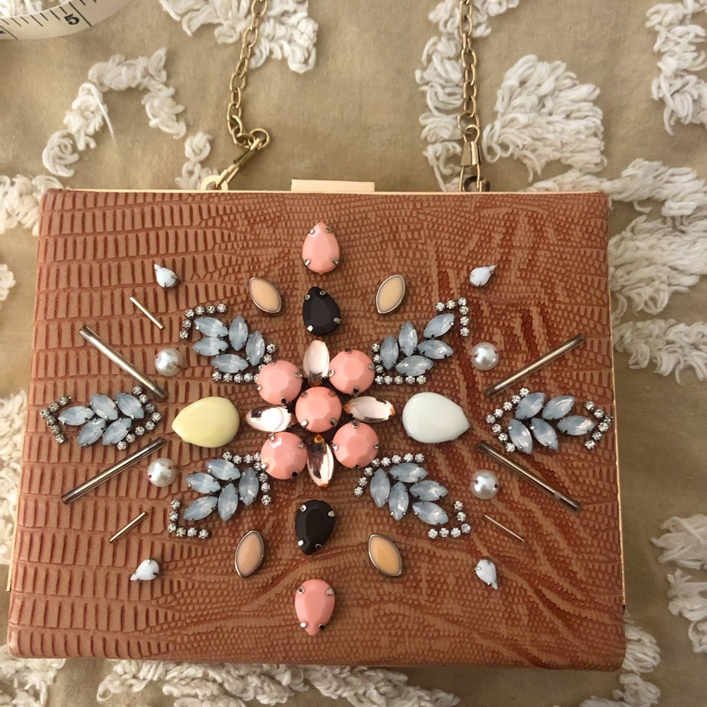 Square gemstone purse